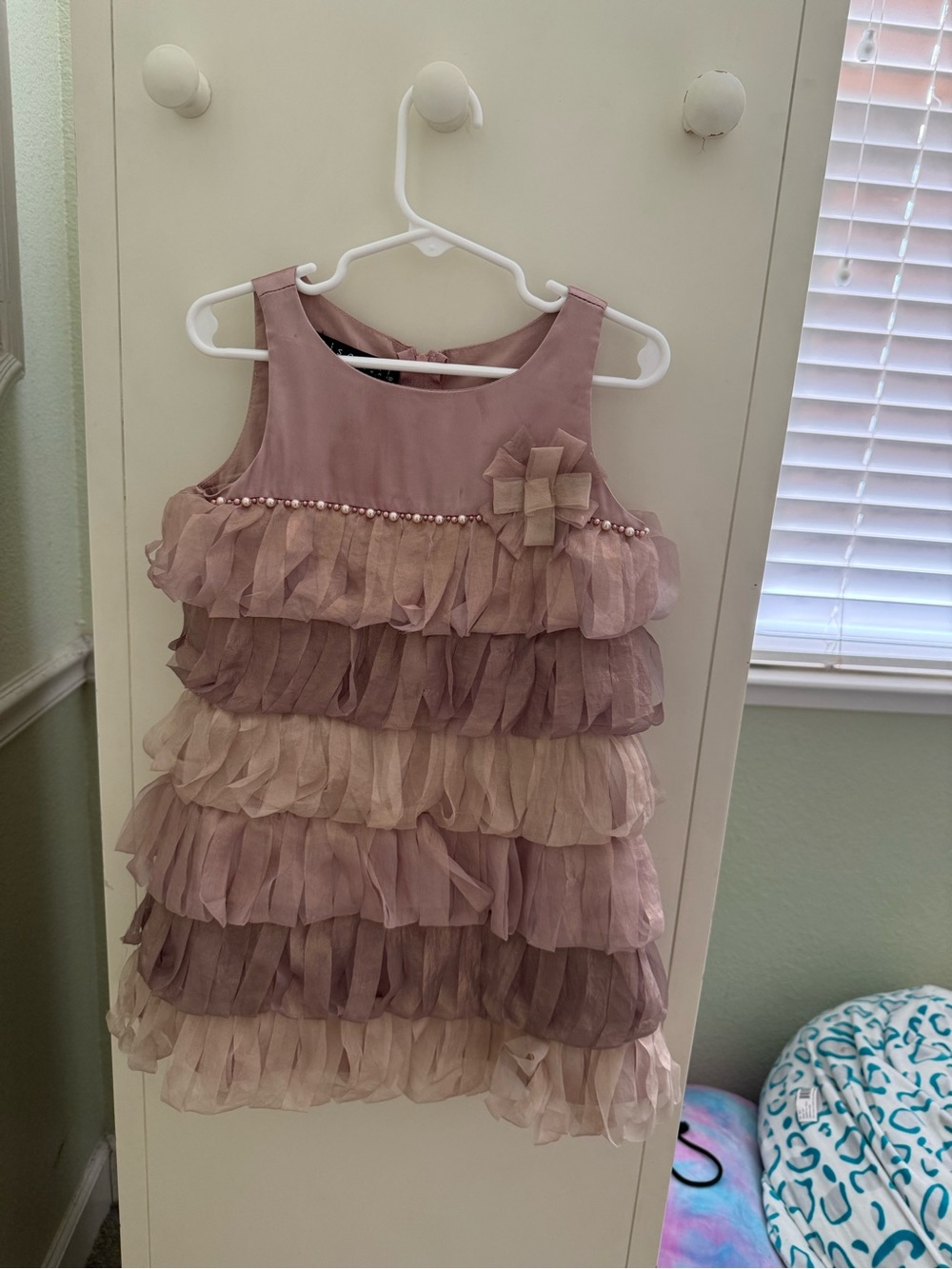 Biscotti Dusty Rose Chiffon Ruffle Dress